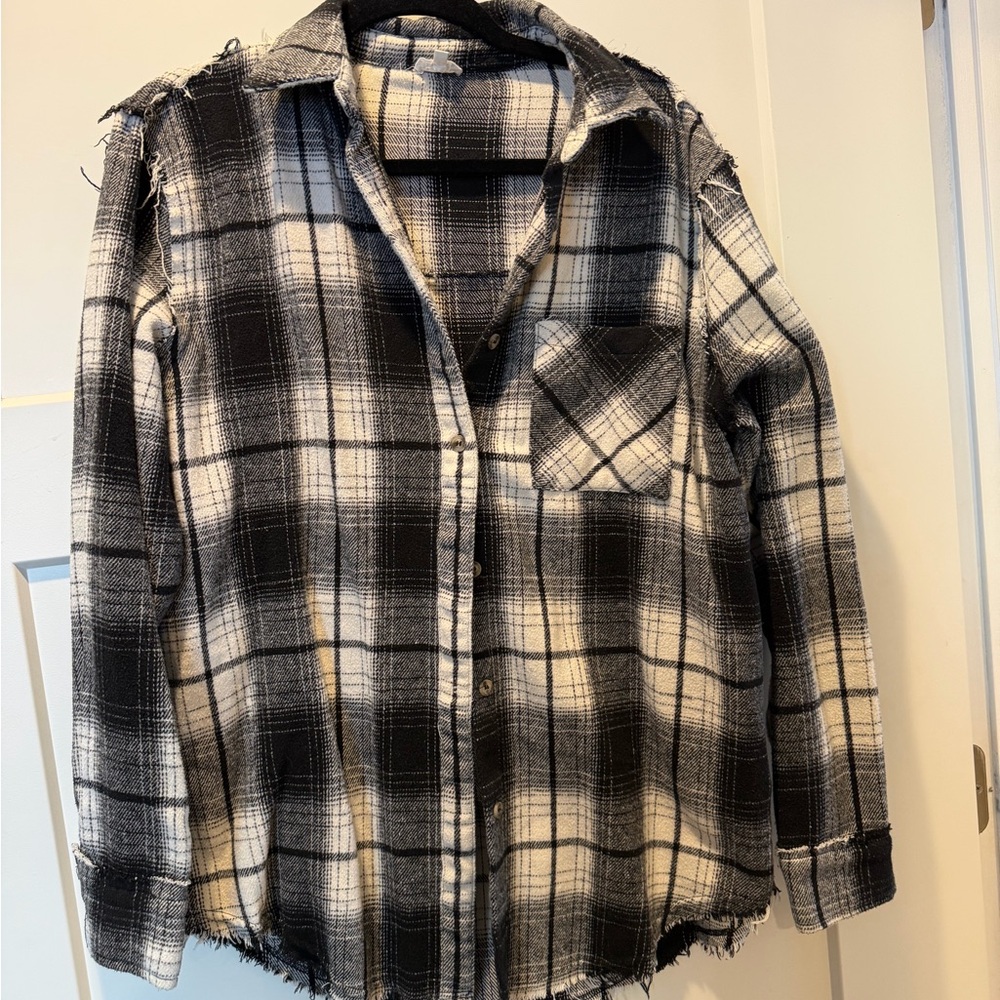 LA MIEL Monochrome Plaid Shirt